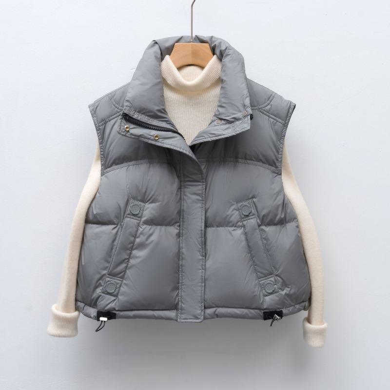 Autumn and winter new women's short thickened stand-up collar loose large size fashion vest vest down vest