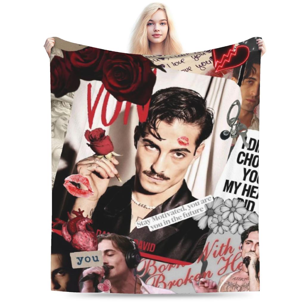 Damiano David rock singer fan gift Accessories Blanket Lightweight Warm Throw Blankets for Couch Multisize Bedding Throws