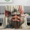 Interesting Pig-themed Pattern Flannel Printed Blanket Suitable for All Seasons Suitable for Living Room Office Sofa and Travel