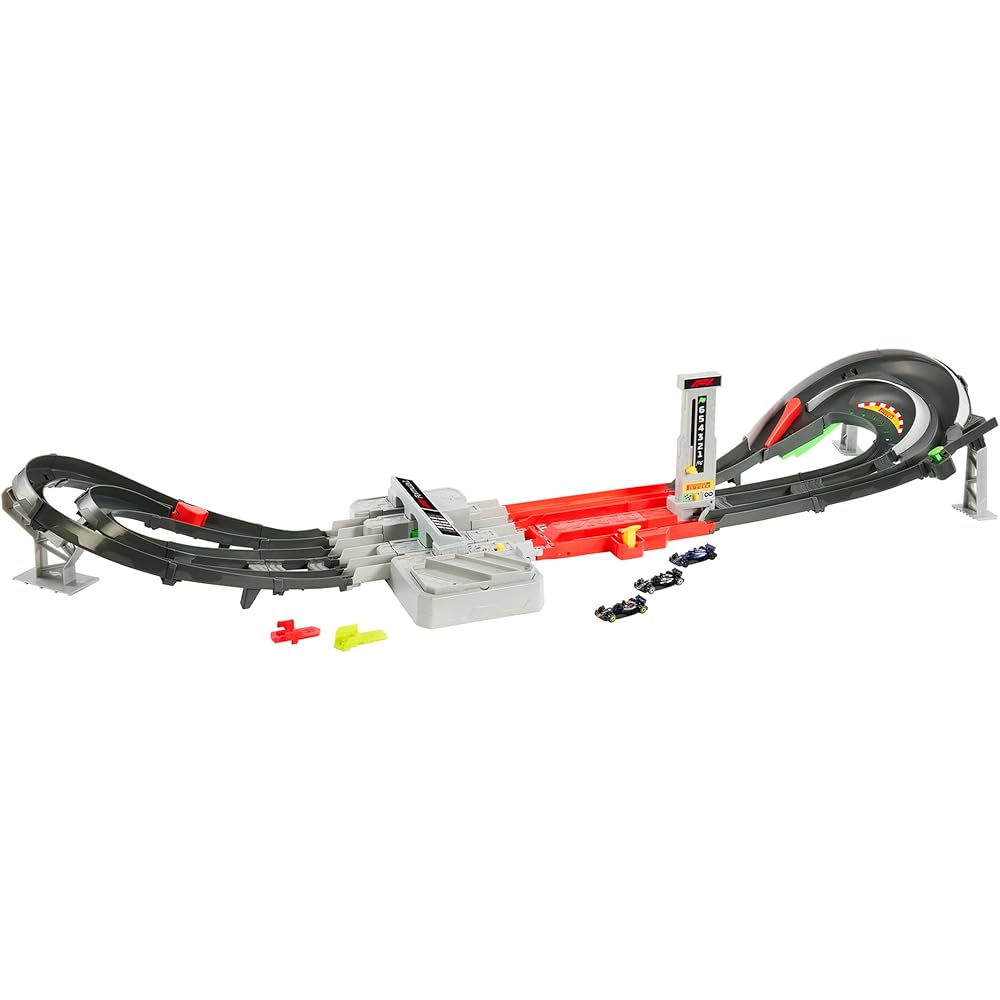 

Hot Wheels Formula 1 Grand Prix Circuit Toy Playset with 3 Mini Cars for Ages 5 and Up