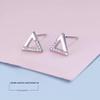 Beixi S925 Silver Geometric Triangle Stud Earrings - Minimalist Japanese & Korean Fashion