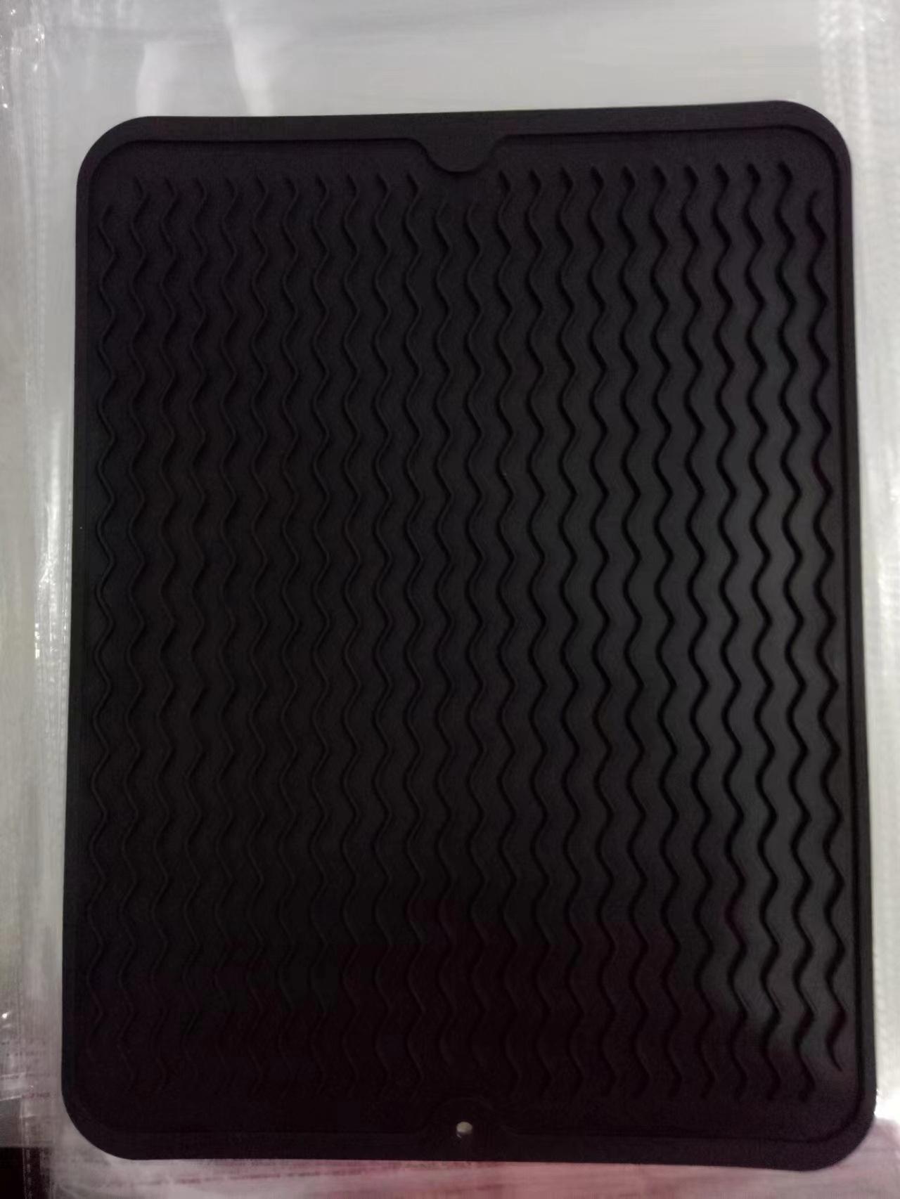 Силиконовый коврик для сушки посуды 40 X 30 см - большой коврик для сушки посуды коврики для столешницы коврик для сушки посуды коврики для раковины большой силикон 30x40cm чёрный 1429₽