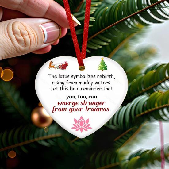 Memorial Christmas Ornaments Hug from Heaven Heart Shaped Christmas Tree Ornament Sympathy Gifts for Loss of Loved One