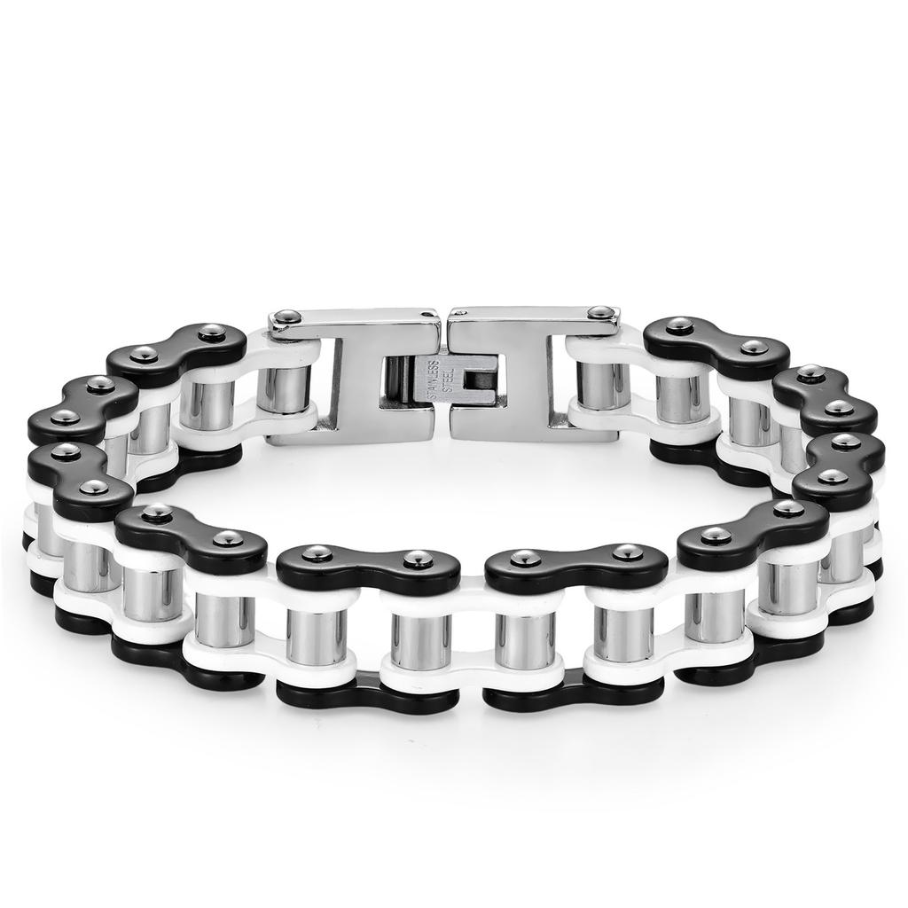 Stainless Steel Waterproof Anti Non Tarnish Personalized Hip Hop Fine Fashion Jewelry Punk Men's Biker Chain Bracelet