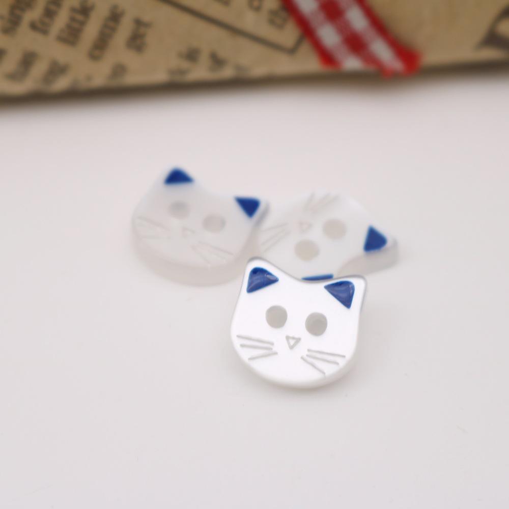 58 Styles of Cute Pink and Black & White Cat Cartoon Buttons for Children's Sweaters and Cardigans