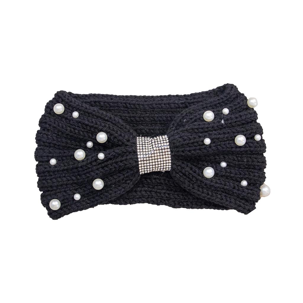 1PC Winter Pearl Headband for Women Wool Knitted Headbands New Cotton Headwear Elastic Hair Band Hair Accessories
