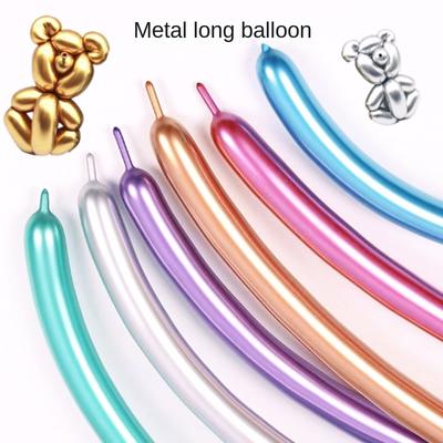 100db Magic Fényes Fém Latex Léggömbök Hosszú Forma Vastag Króm Fém Színek Léggömbök Globos Születésnapi Party Dekorációk