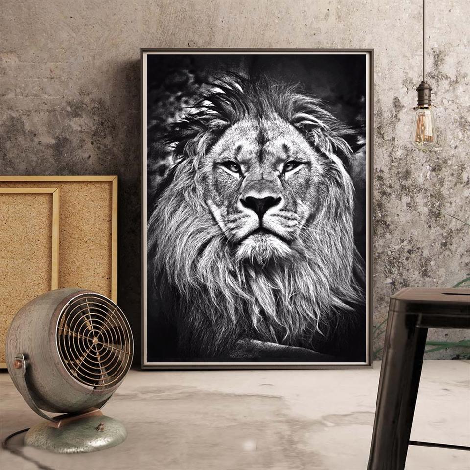 5D Round Diamond Painting "animal" Lion Tiger Diamond Embroidery Cross Stitch Kit Rhinestone Mosaic Picture DIY Decoration Gift