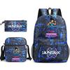 3 Stück/Set Anime Cartoon K-Pop Dämonenjäger Bedruckter Rucksack mit Umhängetasche Federmäppchen für Teenager Schüler Junge Mädchen Große Kapazität Schultasche