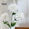 Floral Arrangement Supplies Artificial 3 Head Dahlia Flowers, Realistic Silk Fabric Arrangement, Durable Flowers Adjustable Fake for Home Decor