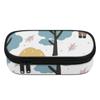 Pen Case Durable 300D Polyester Multi Compartment Zip Around Closure with Mesh Pocket Removable Divider and Pen Slots for Students