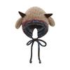 Cute Christmas Antler Hat, 2-in-1 Winter Warm Knitted Reindeer Beanie Beret Plush Earflap Skull Caps Christmas Holiday Dress Up