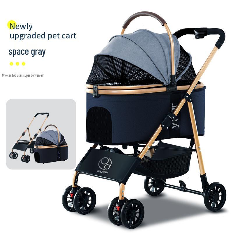 Lightweight Foldable Pet Stroller for Small Dogs & Cats