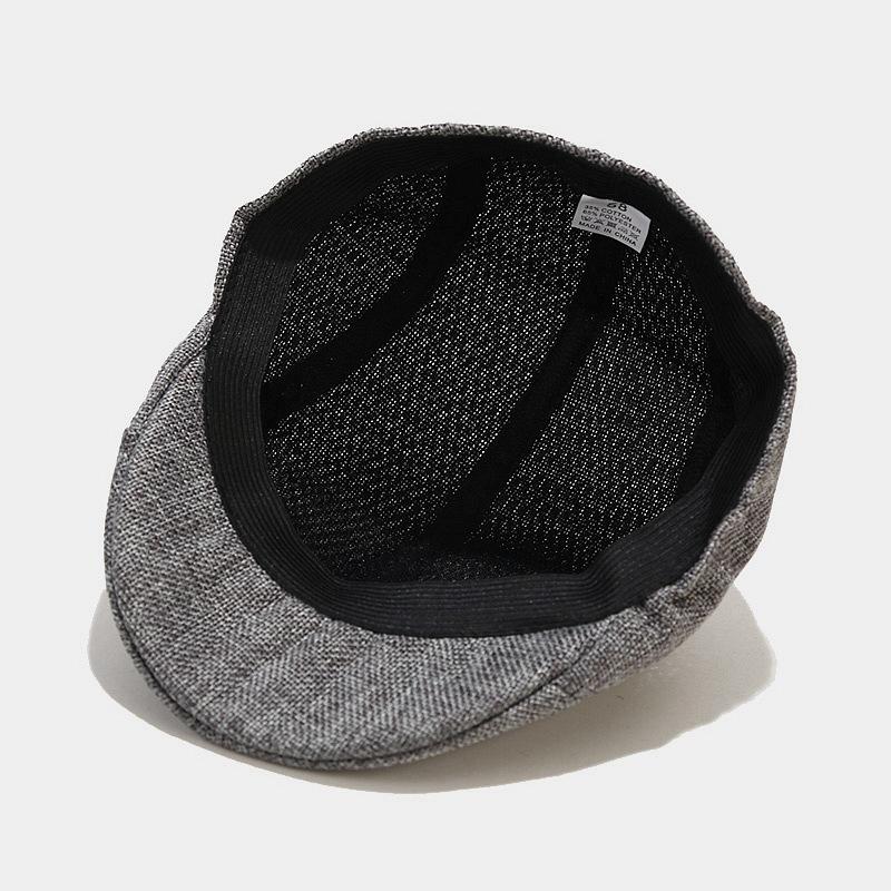 Spring and Summer Simple Light Board Imitation Hemp Beret Men's British Retro Breathable Duck Tongue Forward Hat Women's Middle-aged Hat