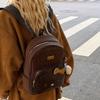 Leopard print cartoon cat backpack bag female niche design retro schoolbag versatile portable backpack