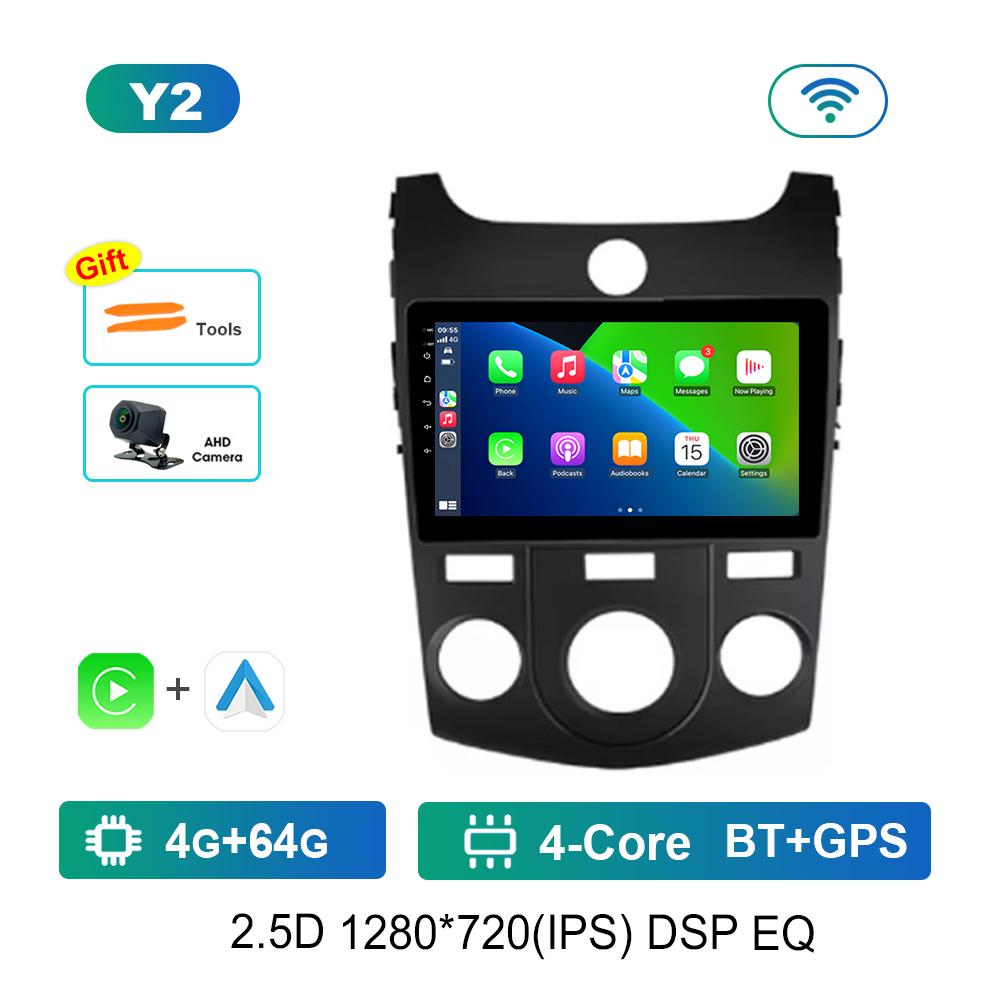 Android System 9 '' for KIA Cerato 2008 - 2014 Car Radio Multimedia Player Navi GPS WiFi IPS Screen 4G Head Unit Cooling Fan