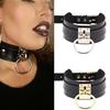 Punk Gothic Breites PU-Leder O-Ring Halsband Choker Halskette Damen