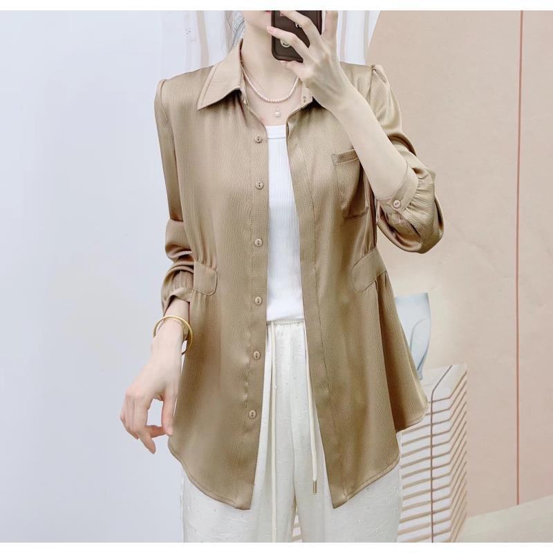 

Hanpai Spring 2026 Versatile Solid Color Button-Up Blouse 002/D7 XL (59-64 kg)
