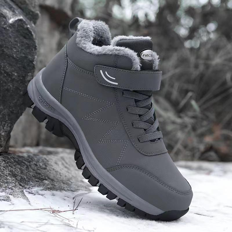 Men's Soft-Soled Non-Slip Winter Shoes, Plush Cotton Lining - Ideal for Middle-Aged and Elderly Walking and Snow Boots