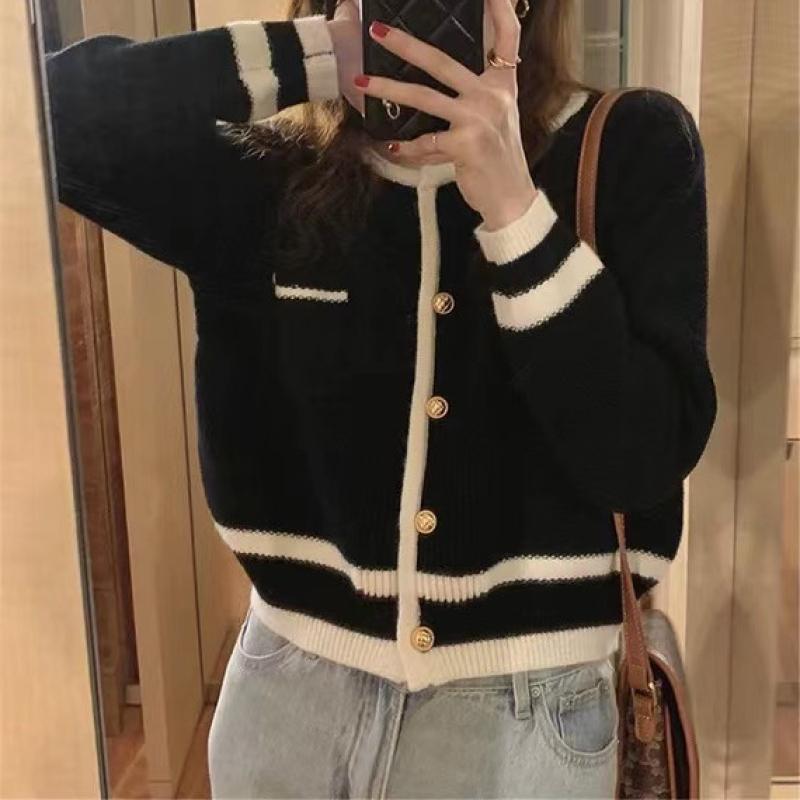 

Осень-зима, новый вязаный женский кардиган большого размера, женский свободный повседневный вязаный свитер, пальто, женские милые укороченные топы One Size чёрный