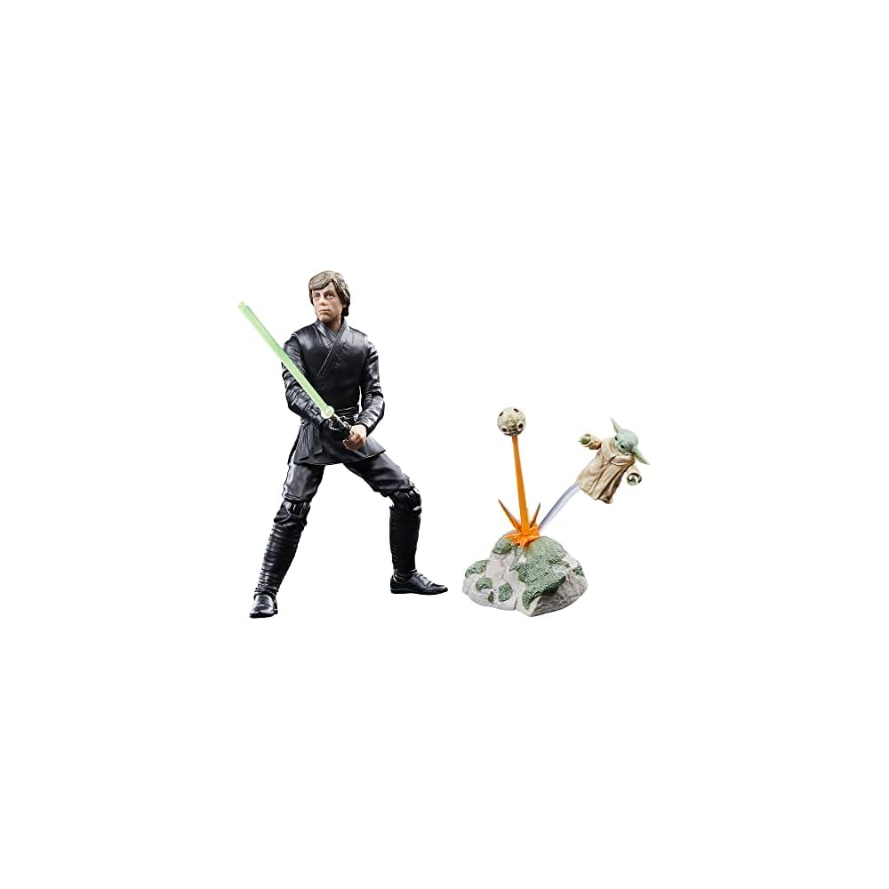 Hasbro Star Wars Black Series Luke Skywalker & Grogu Boba Fett 6 Inch Action Figures Set Ages 4 and Up