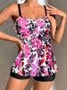 2024 European & American Print Swimsuit: Twist Bag Style, Tummy-Covering, Split Sling Vest