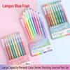 Morandi Color Large Capacity Blue Fruit Journal Pen - Colored Neutral Pen for Note-Taking and Highlighting