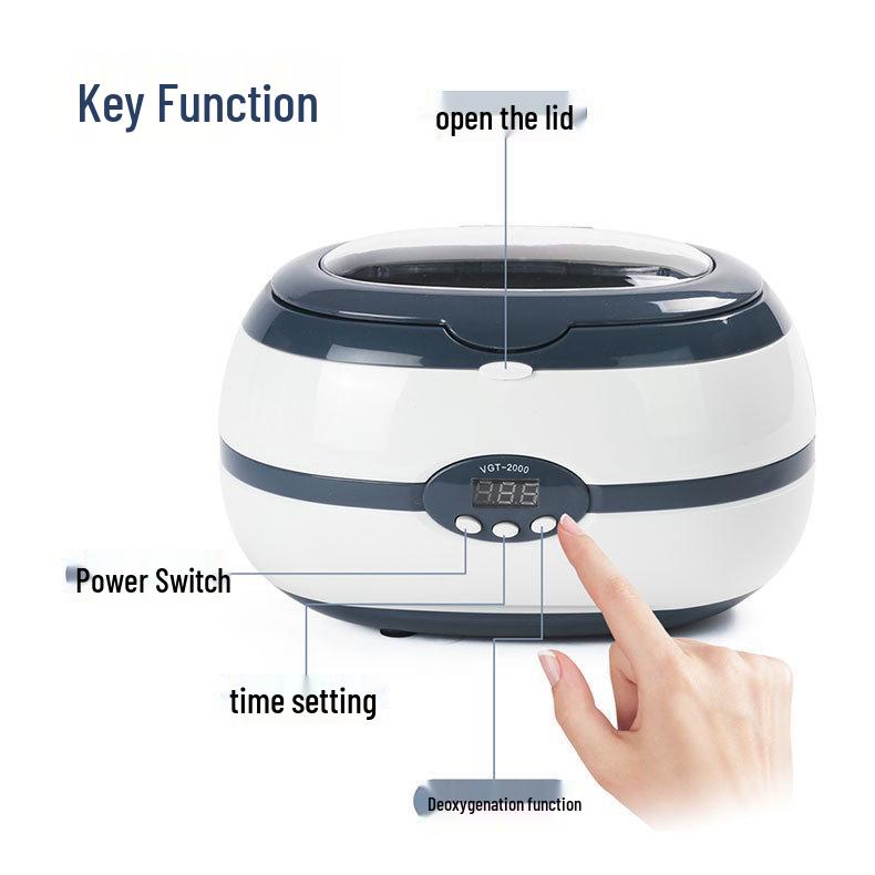 Compact Multi-Purpose Ultrasonic Cleaner for Glasses, Watches, Jewelry, and Instruments