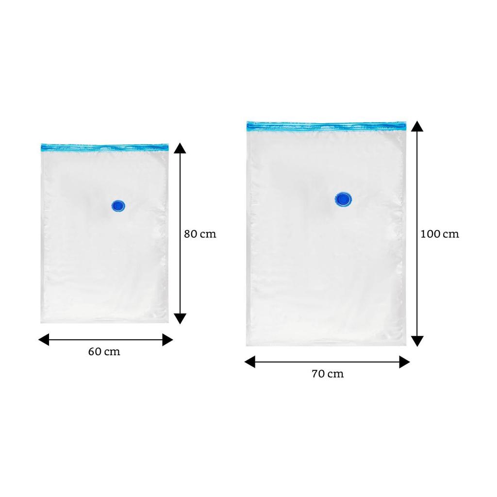 Vacuum Storage Bags for Travel | Space Saver | Airtight Reusable Ziplock with Hand Pump | Compression Storage Bag | 6-Pack (3 Large, 3 Jumbo)