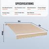 Manual Retractable Awning, 10 x 8 ft Outdoor Patio Awning Retractable Sun Shade, Water-Resistant Polyester Patio Door Window Awning Sunshade Shelter