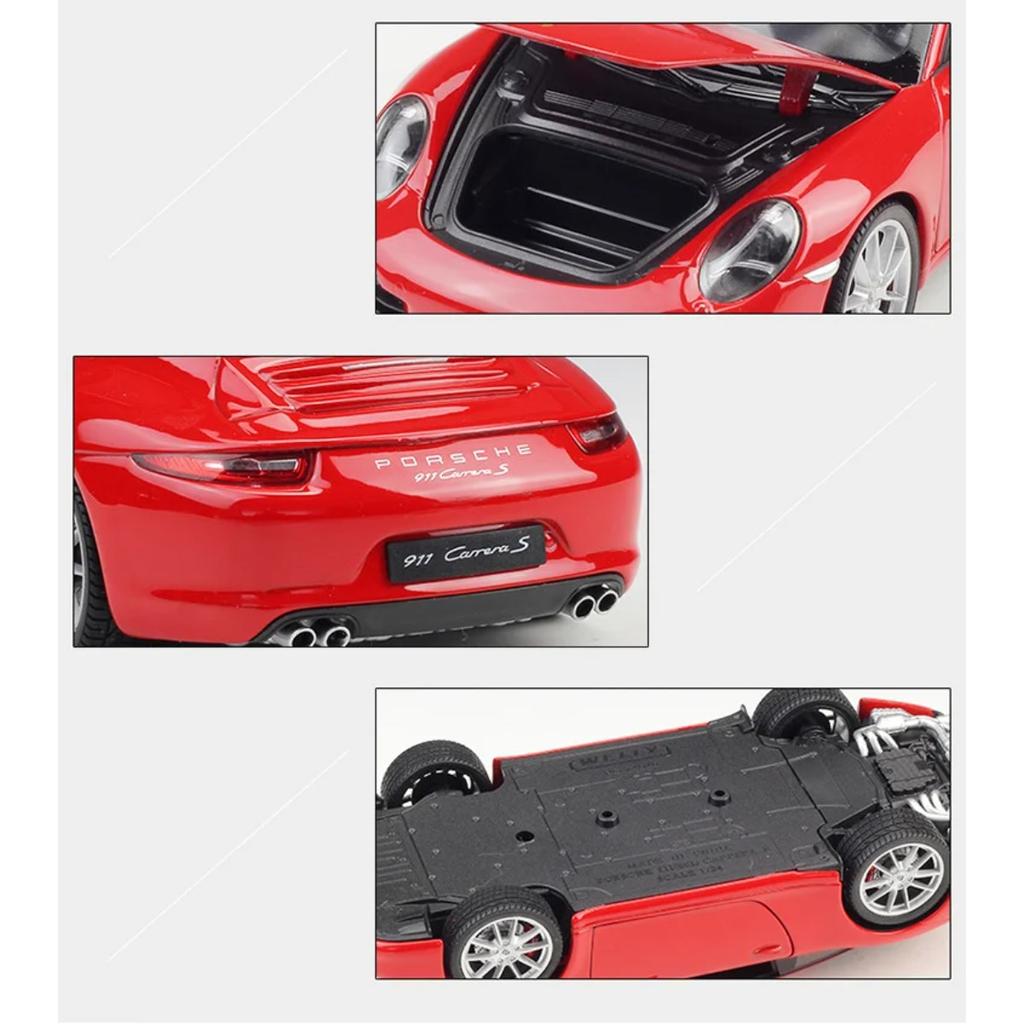WELLY 1/24 Porsche 911 Carrera S 991 Coupe Alloy Sports Car Model Diecasts Metal Racing Car Vehicles Model Simulation Kids Gifts