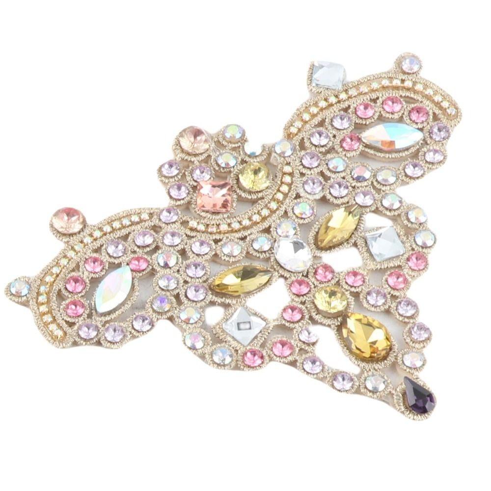 2pcs Sew On Design Rhinestone Applique Patches Beaded Applique Patches  For Clothing Accessories