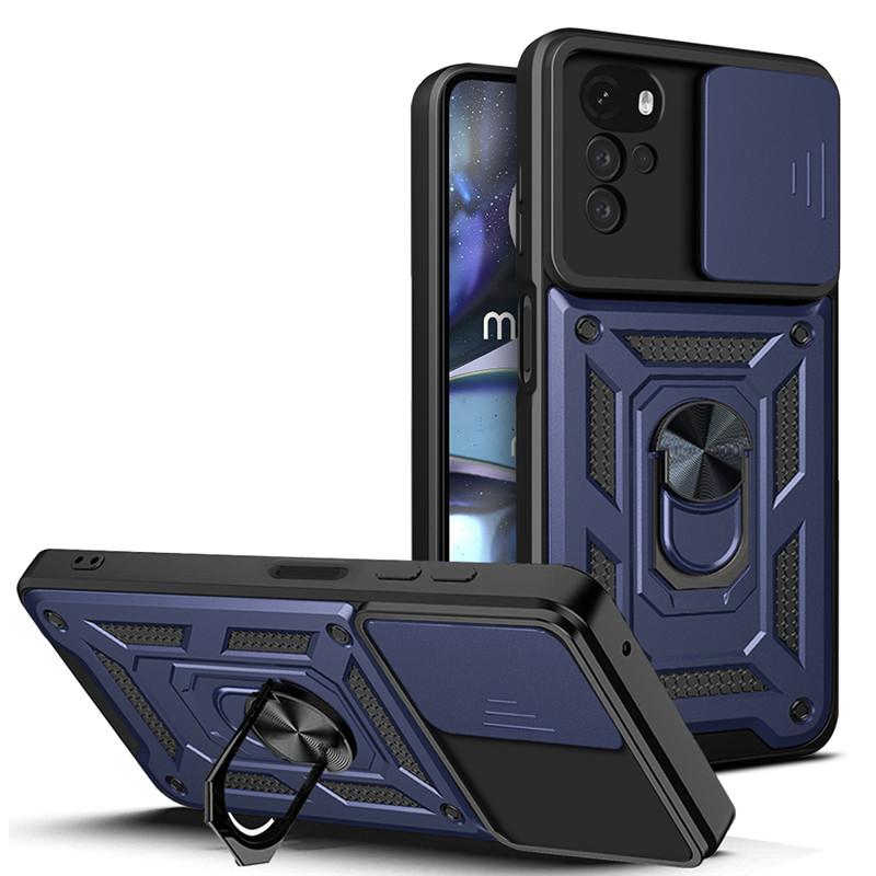 For Motorola Moto G22 Case Car Magnetic Ring Armor Shockproof Case For Moto G22 G 22 4G Stand Push Pull Camera Protect Cover