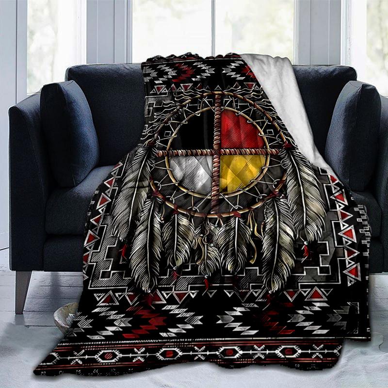 1pc Native American Dreamcatcher Design Blanket Home Decorative Throw for Couch, Sofa, Bed .W036