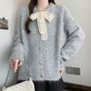 Navava Women Lovely Lace Ribbon Long Sleeve Knit Cardigan Nk3433