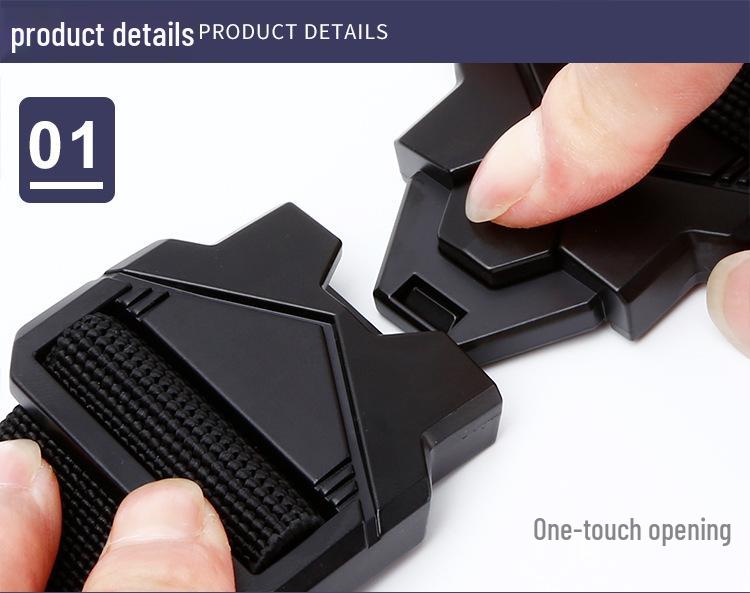 Outdoor Tactical Quick-Release Elastic Belt with Adjustable Interlocking Buckle for Youth Military Training