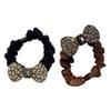 Bowknot Shape Scrunchie with Rhinestones High Elastic for Secures Hold for Various Occasion and Outfit Combinations