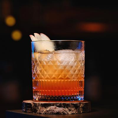 11oz/11.6oz Whiskeyglas Transparentes Klassisches Glas Goldrand Colin-Glas Reliefglas Becher Cocktail Brandy Gläser Trinkgläser