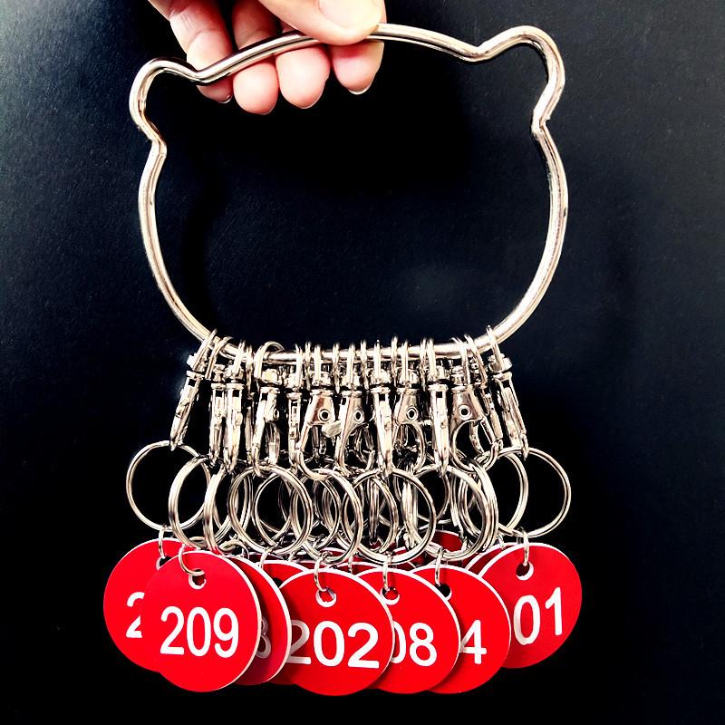 

Large Multi-Hook Keychain with Label Tag for Key Management