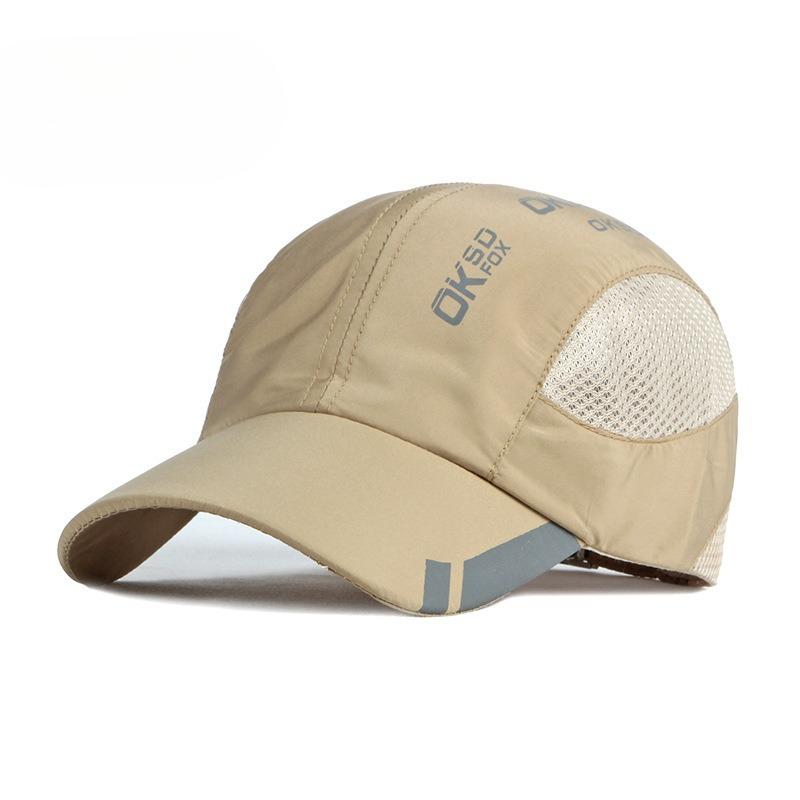 Summer Quick Dry Mesh Baseball Cap for Men Women Breathable Outdoor Sports Sun Hat Casual Trucker Hat Peaked Cap Reflective Adjustable【54-61cm】 хаки