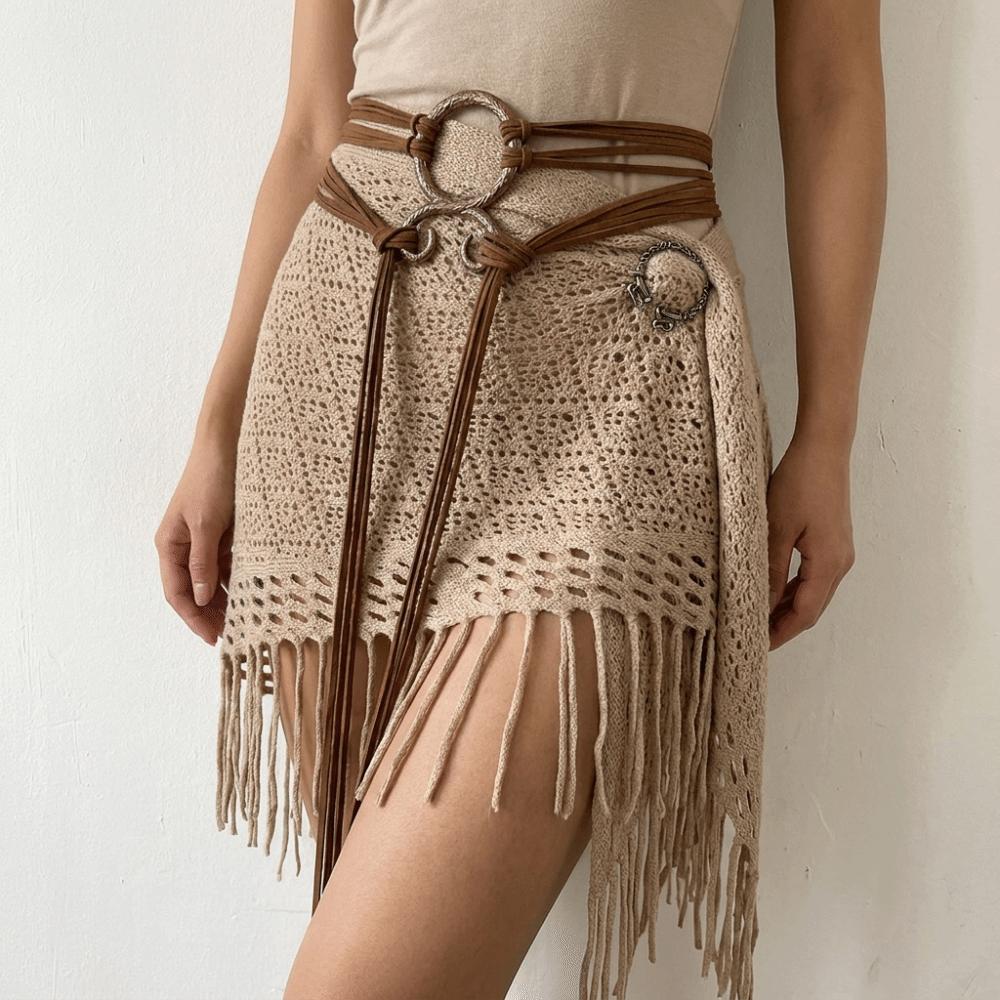 Adjustable Waist Cinch Braided Decorative Belt Unique Long Rope Chain Belt  Medieval