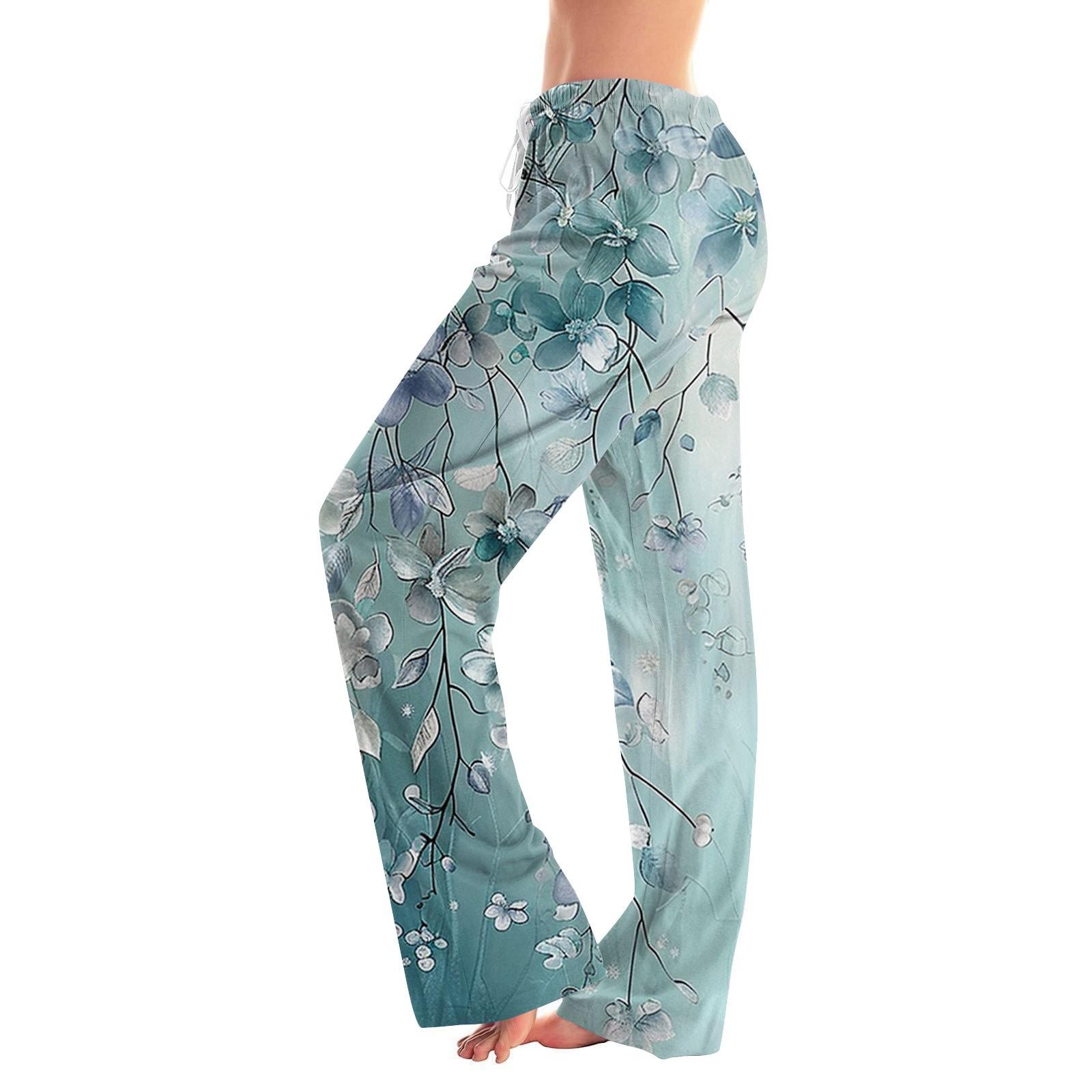 Women s Fashion Loose Casual Floral Printed Casual Pants XXL