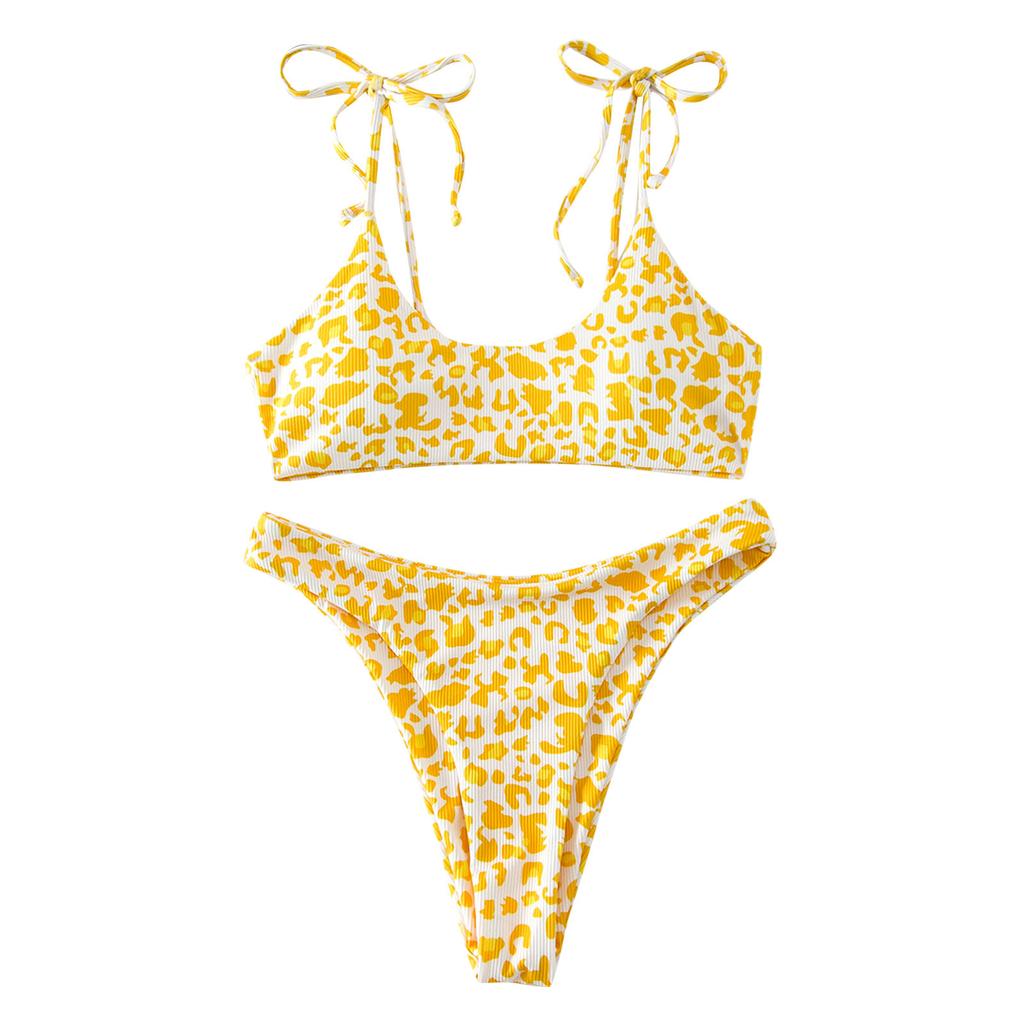 Women Decoration Bikini Set Push Up Swimsuit Beachwear Padded Swimwear