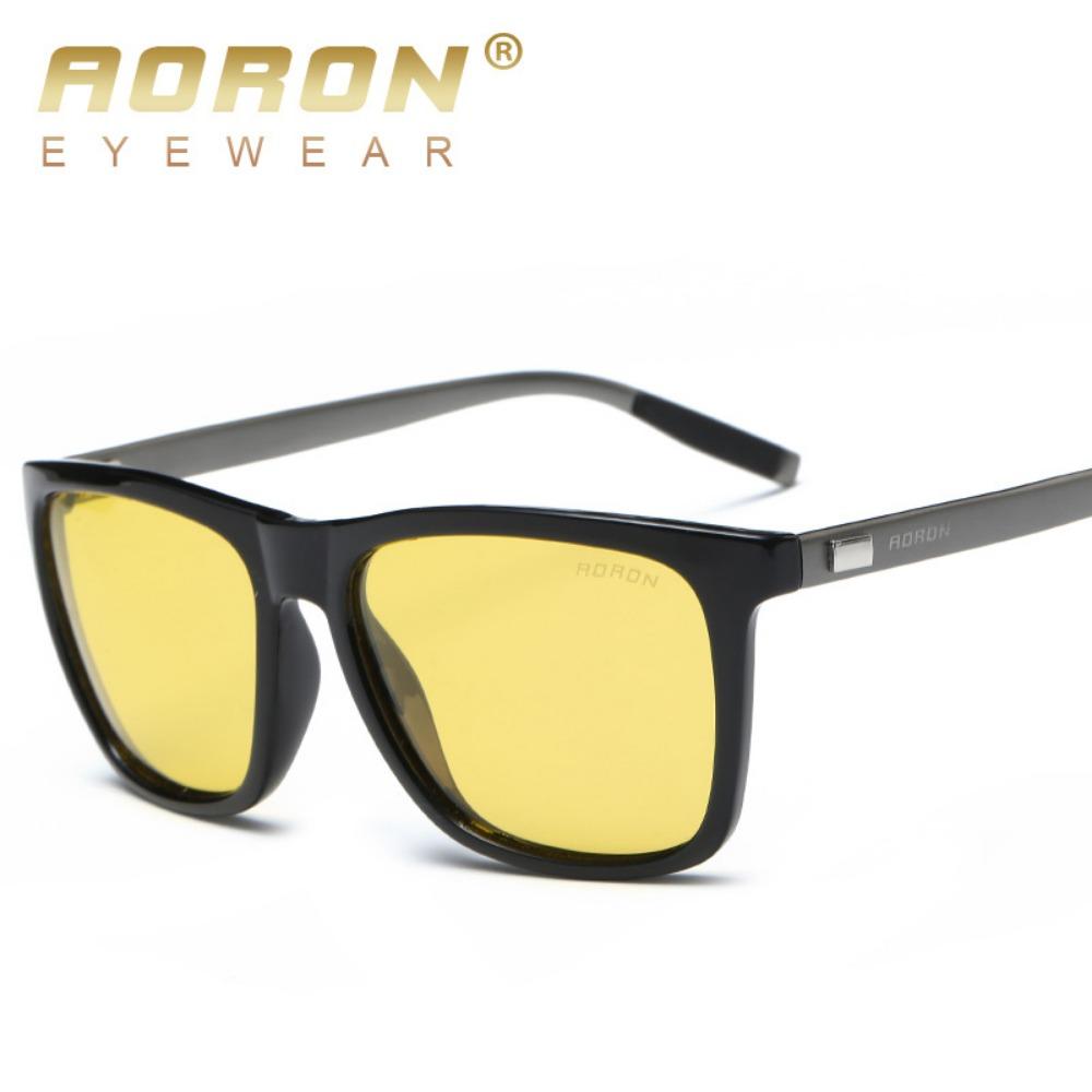 aoron Polarisierte Sonnenbrille für Herren und Damen Aluminium-Magnesium-Brillenbügel Sonnenbrillenbox Fahrsonnenbrille Nachtsicht