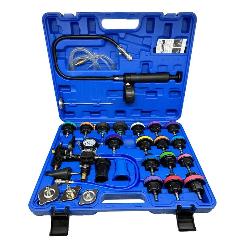 

28Pcs Universal Radiator Pressure Tester Set Vacuum Type Cooling System Tester Water Tank Leak Detection Detector Tool 28PCS