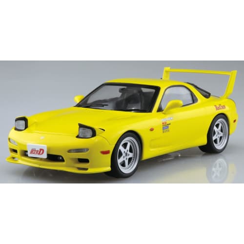 Aoshima Bunka Kyozai Pre-painted Model Series Initial D Keisuke Takahashi FD3S RX-7 Volume 1 1/24 Scale Painted Plastic Model I-05 Yellow