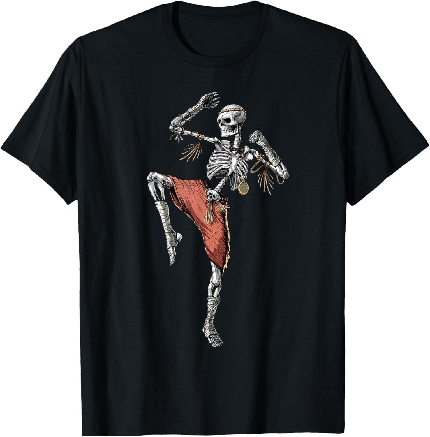 Skeleton Muay Thai Boxing Karate Kickboxing Martial Arts Gift Unisex T-Shirt S разноцветный