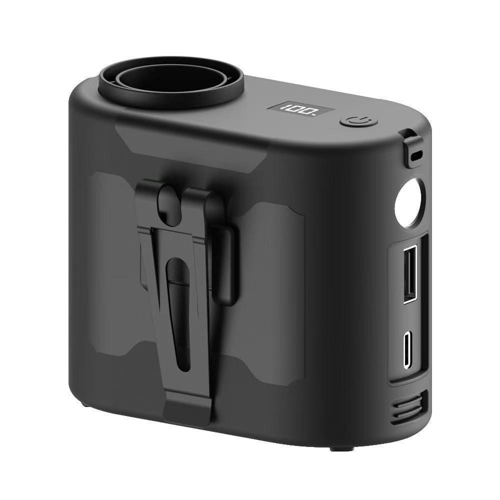 

Беспроводной поясной вентилятор с клипсой, перезаряжаемый поясной вентилятор, многофункциональный шейный вентилятор, для улицы чёрный