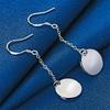 925 Sterling Silver Exquisite Shiny Round Earrings Women Fashion Wedding Party Gift Accessories