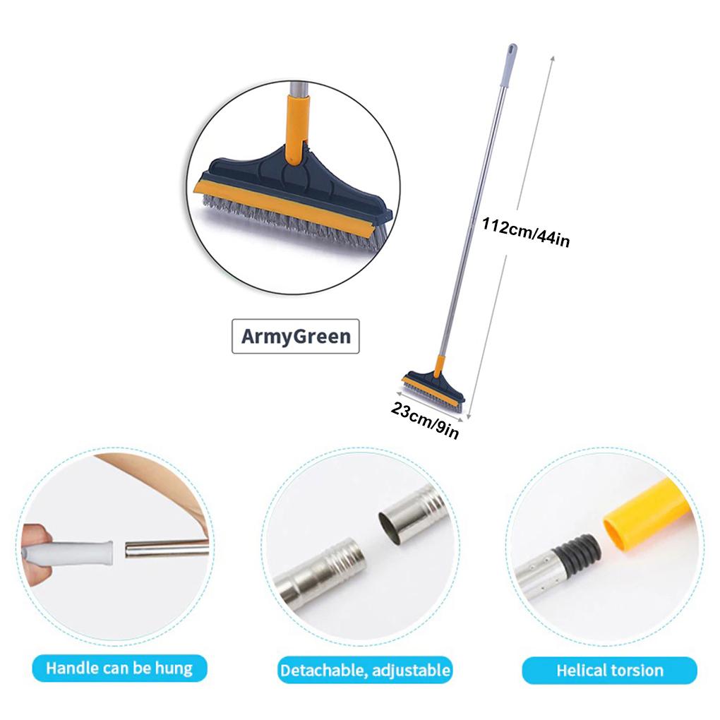 2-in-1 Reinigungsbürste 120 Grad drehbarer Schrubber Bodenfliesenbürsten mit langem Griff Schrubben Badezimmer Badewanne Küche